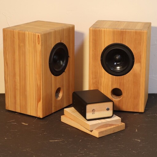 [Higo Beat] Sugi5 ペアスピーカー Bluetoothアンプ付 小国杉 国産 木製 天然木 無垢材 スピーカー 音響 Bluetooth Higo Beat 熊本 阿蘇 南小国町 送料無料