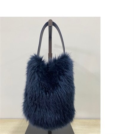 OKADA TEXTILE バケツ型 エコファーバッグ ネイビー_装飾品・工芸品 鞄・バッグ  かばん カバン_【1285959】