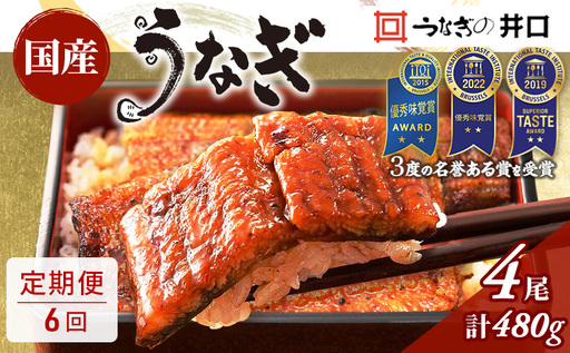 うなぎ 長蒲焼 4尾 定期便 6ヶ月 小分け うなぎ