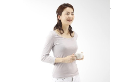 [絹生活研究所]インナー/レディース/8分袖/グレー インナーウェア 下着 肌着 ファッション 服 女性 LLサイズ