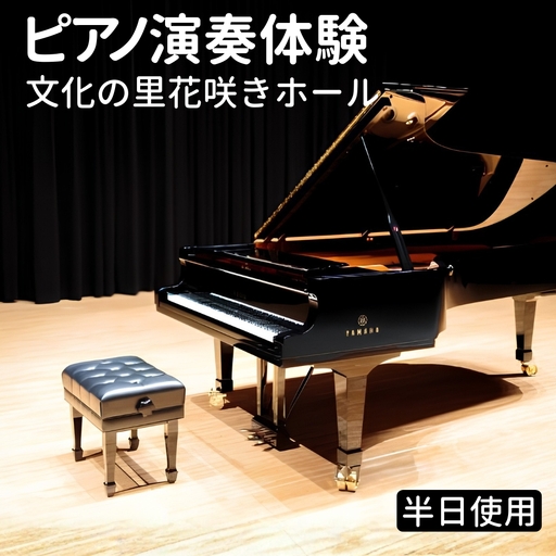 ピアノ演奏体験 文化の里花咲きホール半日使用 [No.396]