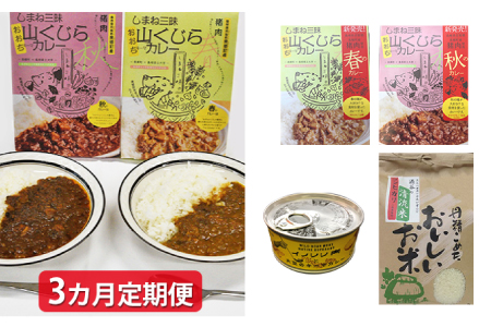 みさと産直 山くじらキーマカレー＆ライスセット【3か月定期便】