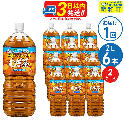 健康ミネラルむぎ茶 ＜2L×6本＞【2ケース】伊藤園