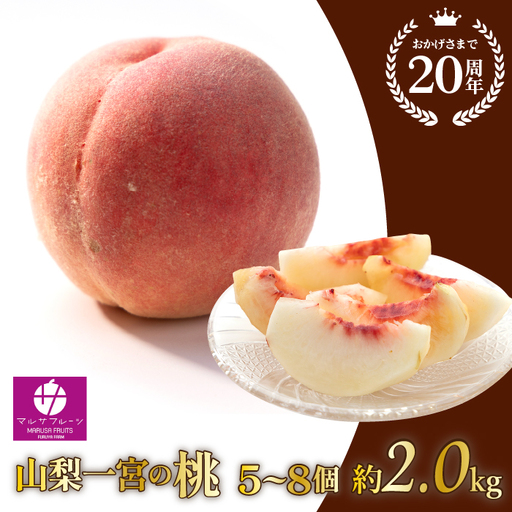 【2026年発送★先行予約】 桃 山梨一宮産の桃  5～8個入約2kg  朝採り産地直送 088-013 | 高評価 フルーツ 山梨県産もも 山梨 一宮 朝どり 大人気もも 果物 くだもの |