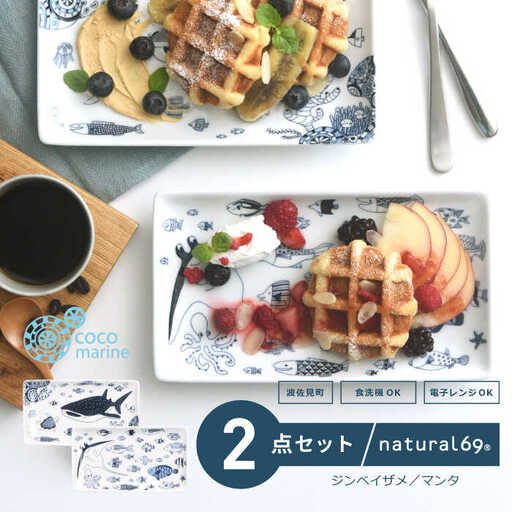 【波佐見焼】cocomarine 長角皿 2枚セット 食器 皿 角皿 【natural69】 [QA115] 波佐見焼