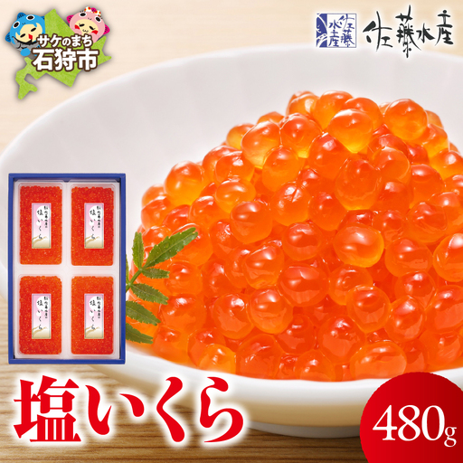 [佐藤水産]塩いくら 480g 鮭 無添加 北海道石狩市 魚卵 海鮮