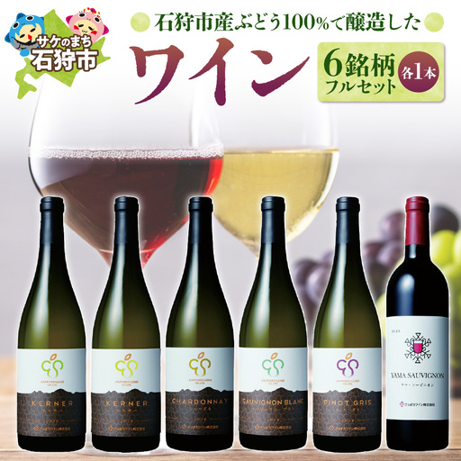石狩市産ぶどう100％で醸造したワイン6銘柄フルセット