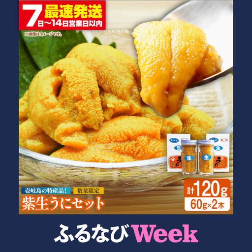 【ふるなびWEEK対象】生うに 60g×2本 JAK001 冷凍ウニ