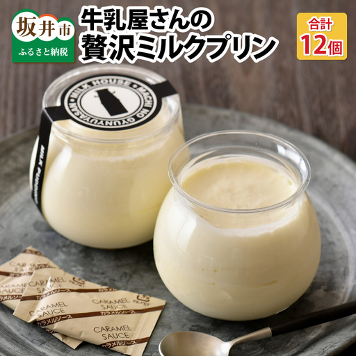 大切な方への贈り物に プレミアムプリン「牛乳屋さんの贅沢ミルクプリン」12個セット [プリン ミルク 牛乳プリン ぷりん みるくぷりん お菓子 おやつ スイーツ 洋菓子 乳製品 ギフト 贈答 贈り物] [B-0901]