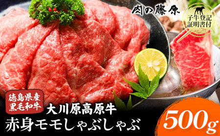 大川原高原牛 赤身モモしゃぶしゃぶ 500g 株式会社肉の藤原[30日以内に出荷予定(土日祝除く)]