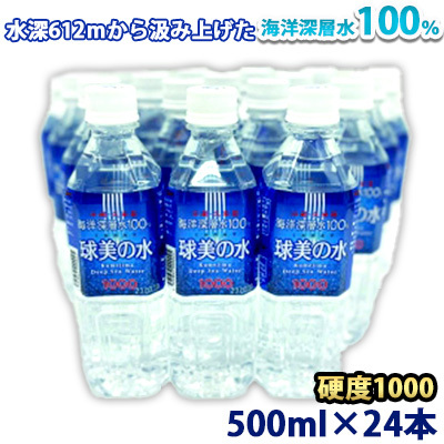 久米島・海洋深層水100％！球美の水 硬度1000：500ml(24本入り）