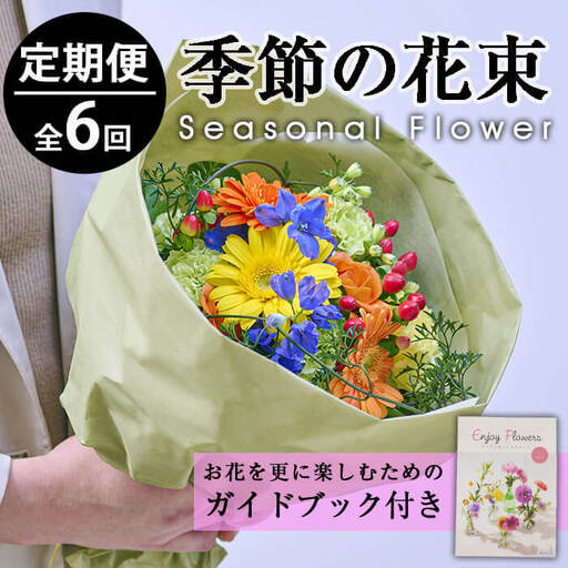 [定期便・6回(連続)]季節のお楽しみブーケ(生花:Sサイズ)生花 植物 [FM-5][フラワーショップまつだ]