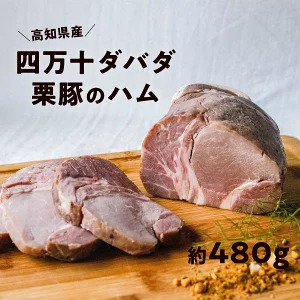 四万十ダバダ火振栗豚 ハム 約480g｜高知県産 ブランド豚 無添加 熟成 冷凍 国産 ブロック