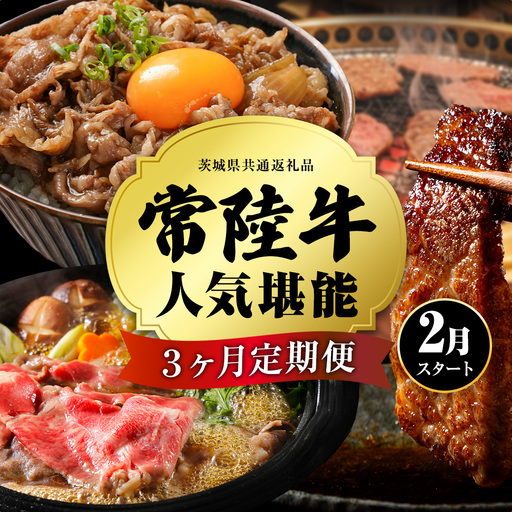 【 2027年2月スタート 】【 定期便 全3回 】 常陸牛 人気 3ヶ月 堪能セット