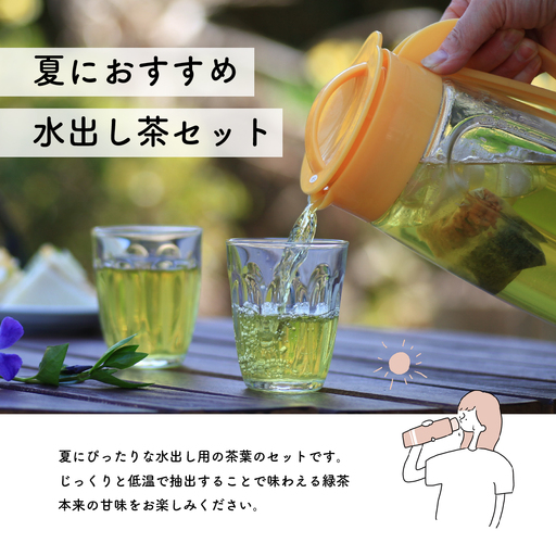 水出し緑茶 ティーバッグ 5種セット|土佐霧山茶 煎茶 ほうじ茶 番茶 急須茶入り 国産 お茶