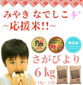 CID29_【みやきなでしこ】応援米【無洗米】さがびより６㎏（３㎏×２袋）