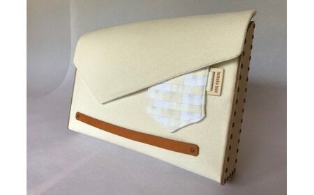 1pocket クラッチバッグキナリ・Ｐホワイト(tamacobox)　AQ001