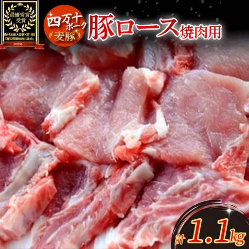 農林水産大臣賞受賞の「四万十ポーク」平野協同畜産の「麦豚」焼き肉用（豚ロース肉1.1kg） 国産 豚ロース スライス しゃぶしゃぶ 豚肉 お肉 冷蔵 ／Ahc-01