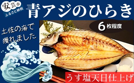 青アジ 干物 6枚程度 うす塩[干物]