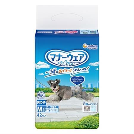 マナーウェア男の子用Mトラッドテイスト42枚 4袋セット_ペット ペット用品 ペットグッズ 小型犬 中型犬 犬用 M Mサイズ おむつ オムツ_
