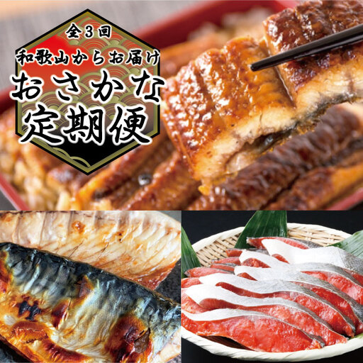 【全3回定期便】和歌山からお届け おさかな定期便　サバ・ウナギ・サケ【tkb131】