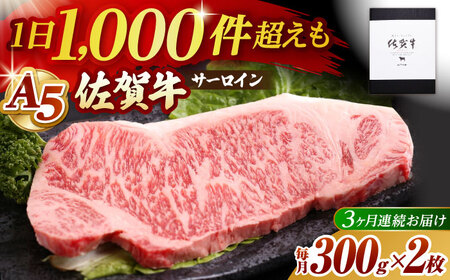 【全3回定期便】佐賀牛 A5 サーロインステーキ （300g×2枚） HAD066 ステーキ