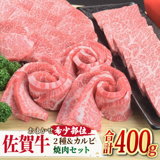 佐賀牛 希少部位含むおまかせ焼肉セット3種400g牛肉 希少 赤身 カルビ[FAY064]