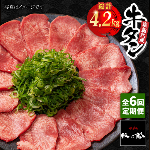 ＜6回定期便＞塩麹熟成 牛タンステーキ700g タン たん ステーキ [FCJ040]