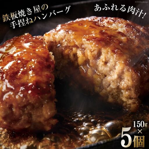 CG020 島原鉄板焼き屋の一品 うまからじゃ手捏ねハンバーグ 150g×5個