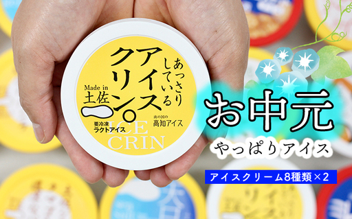 お中元★高知アイスの「アイスクリーム」 16個セット(8種類×2個)