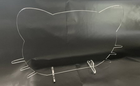 アクリル ネコ パーテーション 雑貨 日用品 クリア 手作り スタンド 飛沫 感染予防 猫 