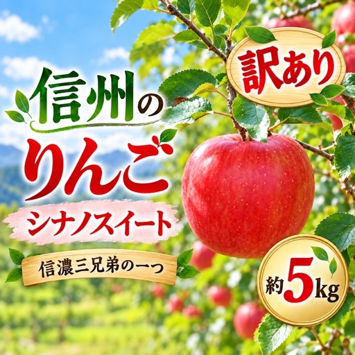 りんご 令和8年10月中旬頃発送 シナノスイート 訳あり 約5キロ！ 信濃三兄弟の一つ【016-31】