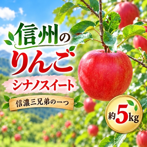 令和8年10月中旬頃発送 シナノスイート 約5キロ 信州が生んだ最高においしいりんごです【012-16】