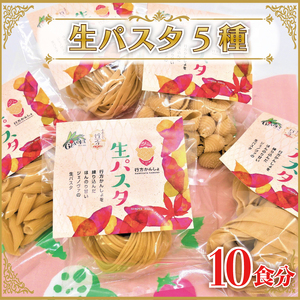 [行方市産さつまいも紅はるか使用] 生パスタ5種(計10食分)