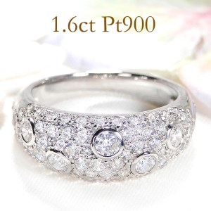 150-9-1 指輪 PT900 プラチナ レディース リング 1.6 ct ダイヤモンド パヴェ ドット ダイヤ [ f155-pt ] AL