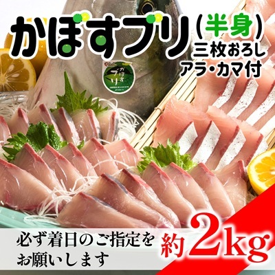 【先行予約】うすき産かぼすブリ・半身（約2kg弱）[冷蔵]　着日指定