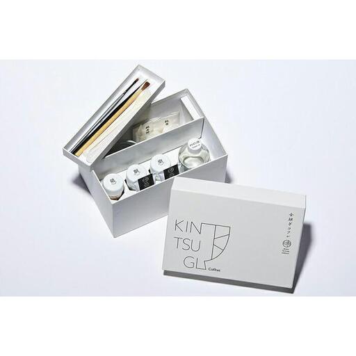 【堤淺吉漆店】天然漆と純金粉を使った本格金継ぎ体験キット 「金継ぎコフレ」（動画解説付）（手袋サイズＭ）