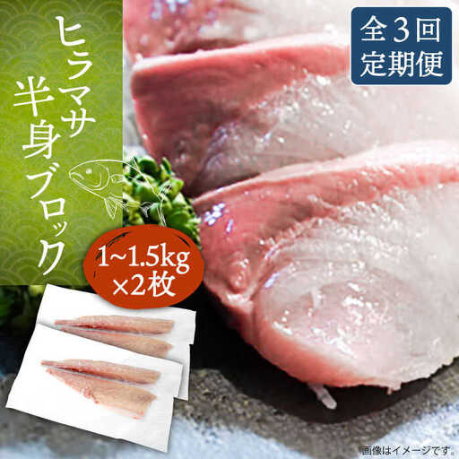 【全3回定期便】壱岐産 ヒラマサ フィレ 2kgから3kg（半身×2枚・刺身用）[JDT042]