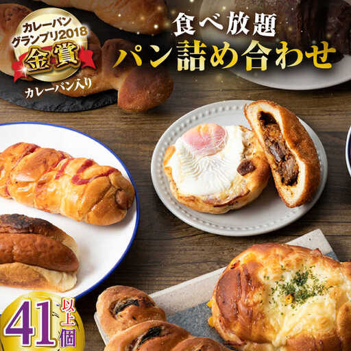 壱岐島満喫食べ放題 パック  41個 セット カレー パン ハード  ステーキ 朝食 高級 詰め合わせ 《壱岐市》【パンプラス】[JEU004] 51000 51000円