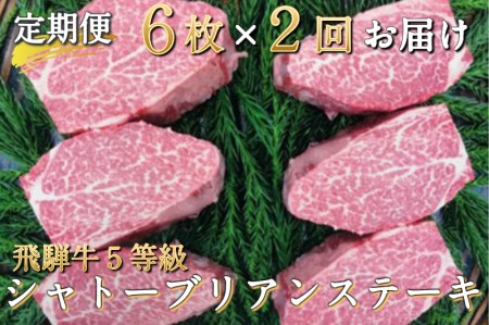 飛騨牛 シャトーブリアンステーキ 5等級 2回お届け 飛騨市推奨特産品 古里精肉店謹製[N0002pi] シャトーブリアン 飛騨牛 シャトーブリアン 牛肉 黒毛和牛 A5等級 ステーキ 国産牛 