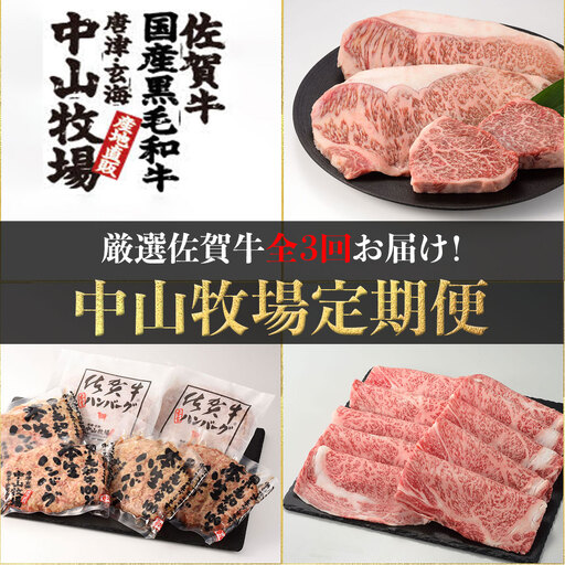 【3回定期便】中山牧場定期便 ／ 佐賀牛 牛肉 肉【Z009】