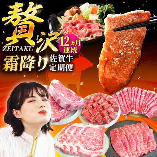 【12回定期便】佐賀牛 贅沢 霜降り 定期便 / 牛肉 [IAH088]