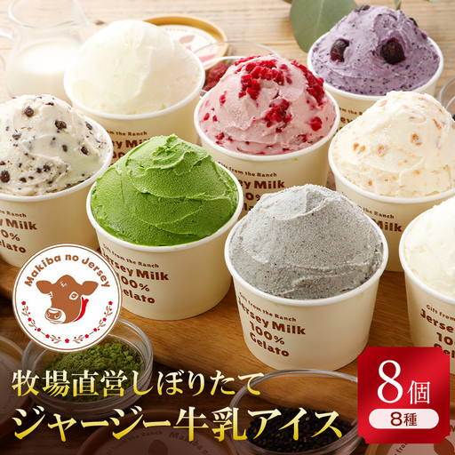 アイス ジャージー牛乳使用 まきばのジャージーアイス 人気の8種 8個セット アイス F21C-035