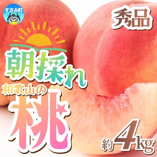 桃 朝採れ和歌山の桃 秀品約4kg[tec911B]