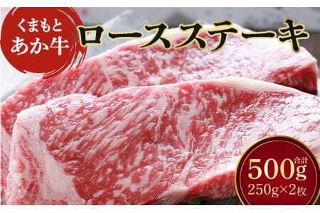 牛肉 ステーキ ロース 計500g （250g×2枚）  熊本県産ロースステーキ あか牛ロースステーキ GI認証ロースステーキ 和牛ロースステーキ くまもとあか牛ロースステーキ