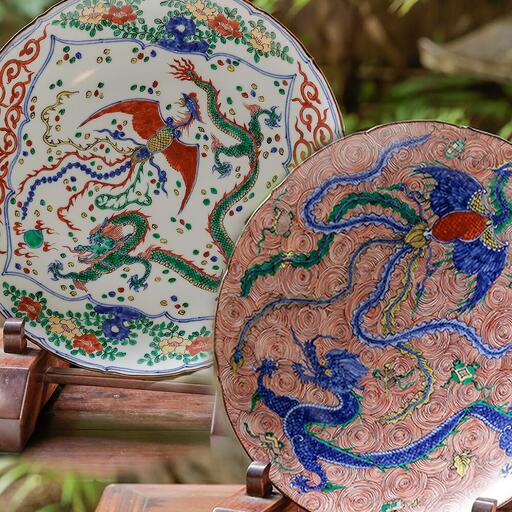 【雲泉】赤渦龍鳳凰宝文皿・萬歴龍鳳凰文皿｜京都 京焼 和絵 人気［ 京都 京焼 清水焼 人気 おすすめ インテリア ギフト プレゼント 贈答 お取り寄せ 通販 送料無料 ふるさと納税 ］