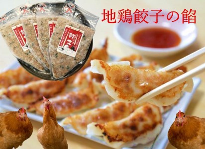 手作り 地鶏餃子の餡 4本セット ひよころ鶏園 鶏肉 餃子 ぎょうざ 保存料未使用 食品添加物未使用 平飼い 鶏油 天然調味料 国産 地鶏 モモ肉 新潟県 阿賀野市 冷凍 1R03012 