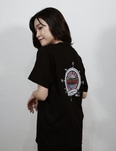 0014-74‐03 富士宮市 マンホールTシャツ バックプリント(黒)