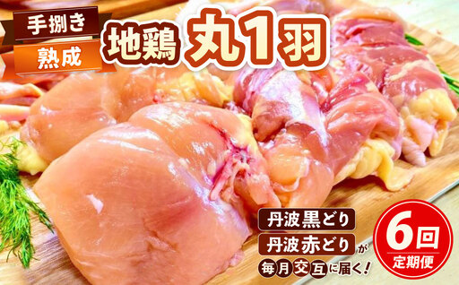 [6回定期便]鶏肉 地鶏丹波黒どり・丹波赤どり 訳あり鶏肉