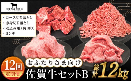 【全12回定期便】おふたりさま向け佐賀牛普段使いセットB HBH113 黒毛和牛 佐賀牛